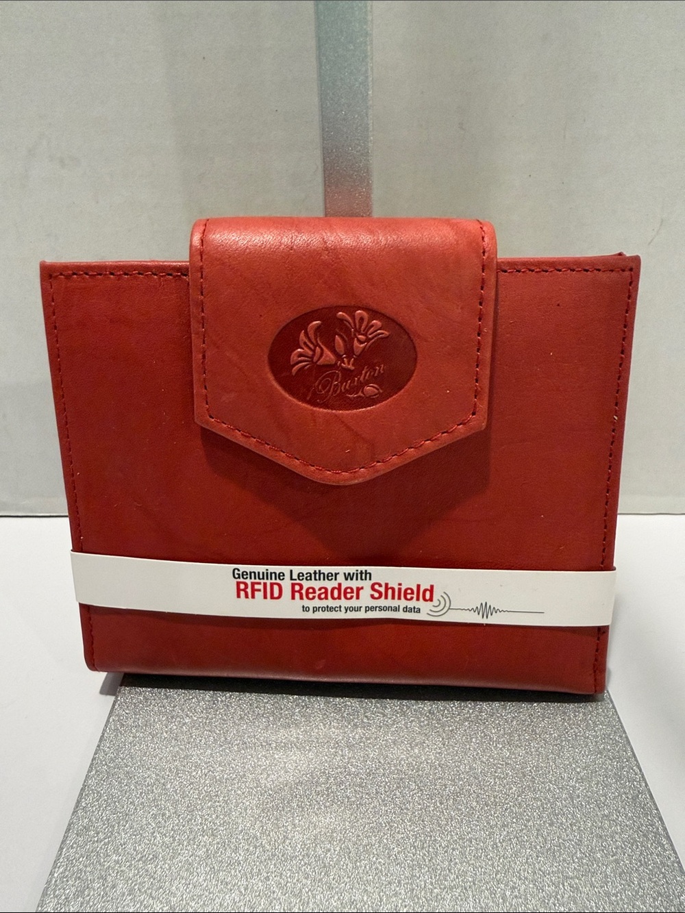 NWT Braxton Genuine Leather RFID Wallet - Red